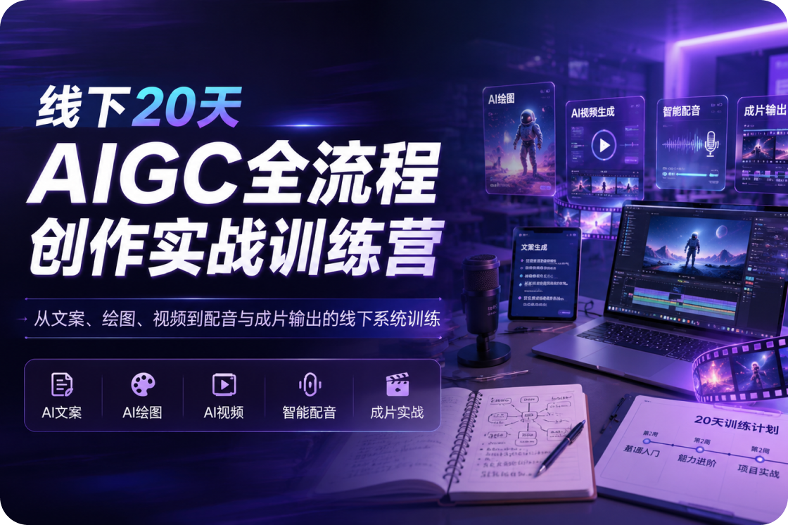 线下20天AIGC全流程创作实战训练营